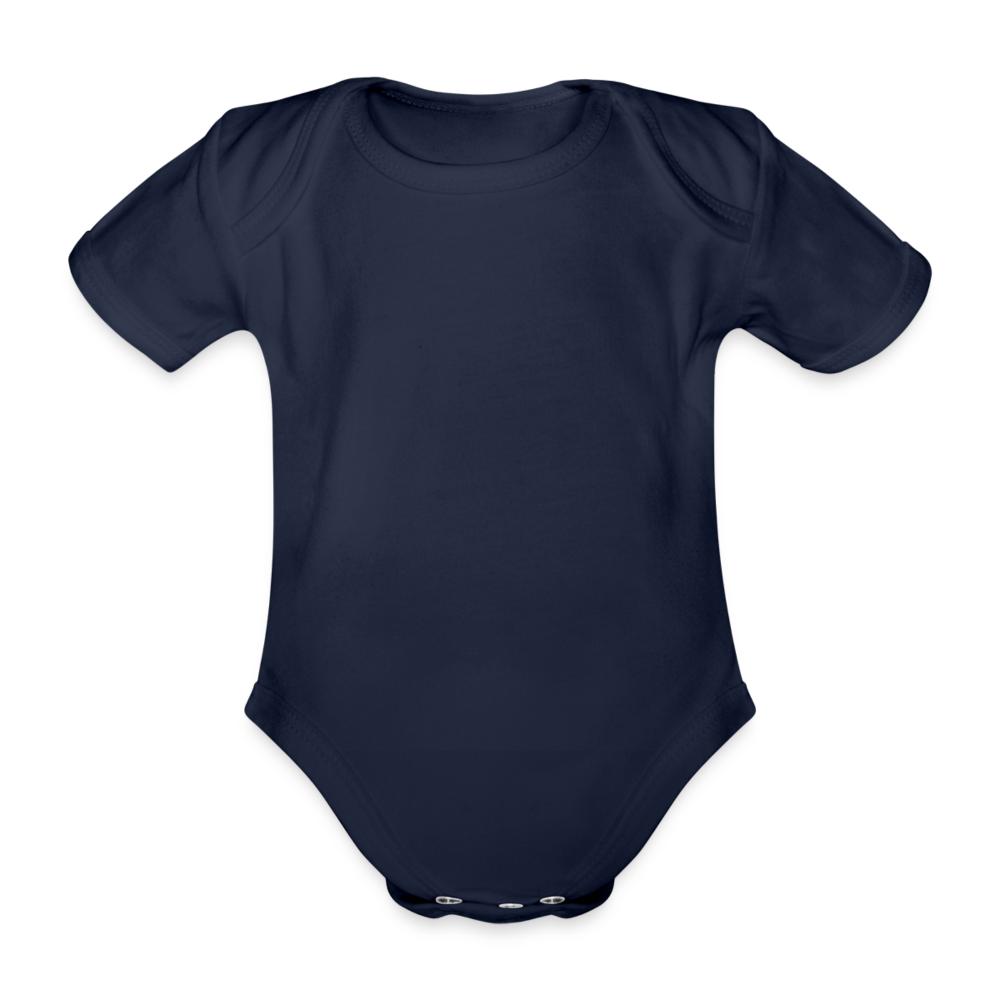 Organic Short-Sleeved Baby Bodysuit - dark navy